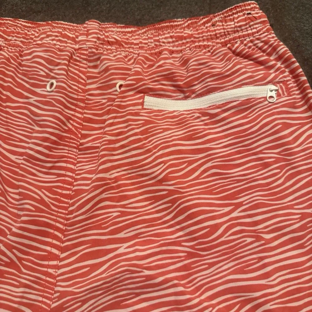 Kirkland Signature Mens Swim Trunks Shorts L Large Orange Red Swimwear Summer